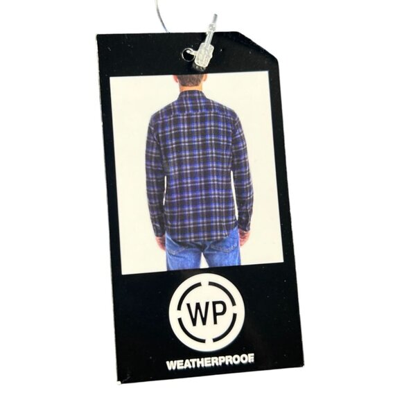 Weatherproof Plaid Button-Down Shirt Men's Large Blue and Gray New With Tags - Picture 11 of 11